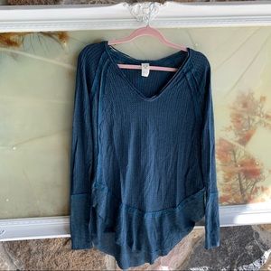 free people waffle top - like new!